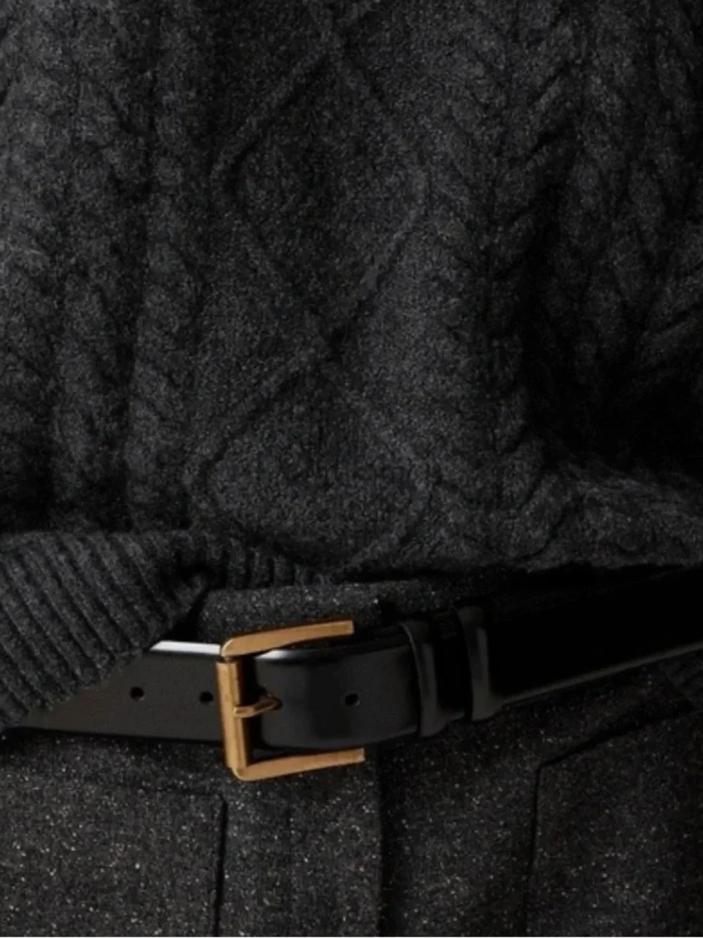 NEW J. Crew Cable-knit Rollneck sweater in Supersoft yarn Charcoal Gray NWT
